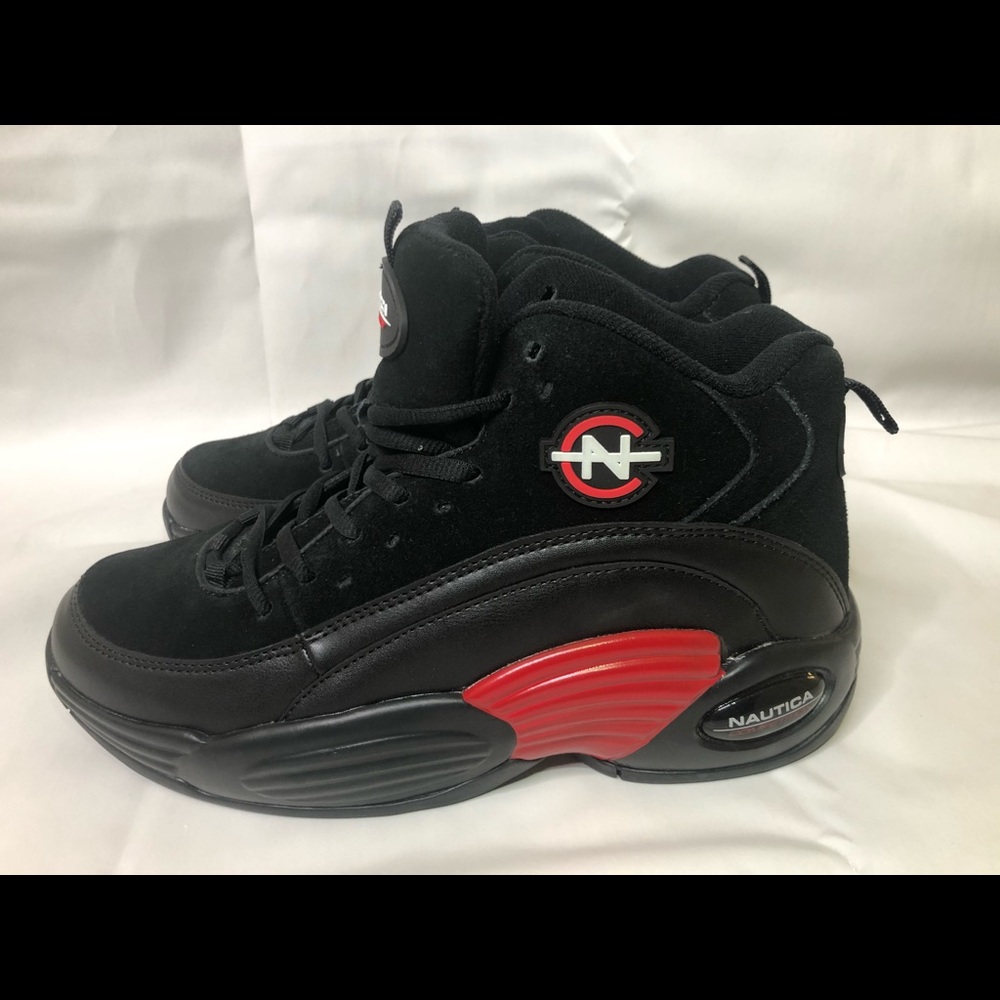 Nautica basketball Shoes Spara Black Red Mens Sz 9